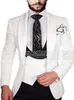 Costumes pour hommes Thorndike Costume de mariage Ensemble Ajusté Dîner Bal Marié Personnalisé Double Boutonnage Blanc Business Blazer