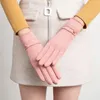 Gants de cyclisme pour femmes, équitation d'hiver, écran chaud épais, bouton solide, plein air