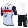 Set di maglie da ciclismo UAE Set di maglie da ciclismo Squadra da uomo Manica corta Abbigliamento da ciclismo MTB Bike Uniform Maillot Ropa Ciclismo Abbigliamento da bicicletta estivo 231021