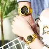 CHENXI Lover's Quartz Women Men Business Gold Wrist Top Brand Waterproof Clock Watch Golden Steel Watches