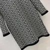 BA032 Partykleider für Anlässe, geometrisch, wunderschöner Rock, Pullover, Kleider für Herbst und Winter, Damen, langärmelig, Knöpfe, Strickwaren, lässige Party-Robe