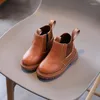 Stiefel Retro Kinder Schnee Herbst Winter Knöchel Mode Kinder Mädchen Freizeitschuhe Top Qualität Jungen Baby Leder 21-30