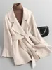 Wool Blends Fashion for Women Long Sleeve Streetwear Casual Jackets Slim Solid Down Down Kołnierz jesienne zimowe płaszcze 231021