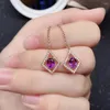 Baumelnde Ohrringe Est Amethyst Für Frauen Tropfen Mit Gangling-Kette 4X5mm Größe Natürlicher Edelstein Echter 925er Silberschmuck