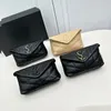 Bolsa de mão designer de moda loulou puffer marca saco de pele de cordeiro carteira envelope mini diagonal listra luxo bolsa feminina