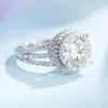 Bagues de cluster Ainan 5ct Moissanite Bague Excellent Diamant Rond 925 Argent GRA Certifié Pour Fiançailles Mariage Femmes Bijoux