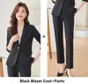 Women's Two Piece Pants Autumn Winter Uniform Designs Pantsuits With And Jackets Coat Formal Professional Business Work Wear Blazers