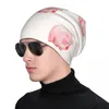 Baskar tunna mössor stickade keps hösten söt rosa pigg beanie bonnet casual