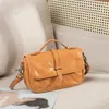 Kvällspåsar vintage grönsak garvat toppskiktet kohud äkta läder kvinnors axelväska handväska lady crossbody casual dragstring