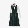 Conjuntos de roupas Saia Japonesa JK Uniforme Plissado Outono e Inverno Strap Dress Anime Cosplay Trajes de Marinheiro Mulheres