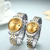 CHENXI 8204 mode Couple amoureux hommes femmes marque montre en acier inoxydable calendrier montres lumineuses