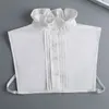 Bow Ties Women Ruffles Stand Fake Collar Half Shirt spetsar avtagbara hals krage dekoration kvinnlig blus toppar falskt