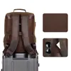 Mochila luufan negócios de couro genuíno para homens caber 17 polegadas portátil couro masculino grande mochila daypack ao ar livre grande saco de viagem