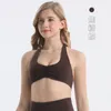 Yoga outfit 2023 nylon kvinnor halter sport bh hög stöd påverkar ruched fitness gym topp träning kläder push-up corset pad activewear