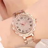 Fashion Flashing Silber Crystal All Steel Casual Quartz Damenuhr Diamond Watch