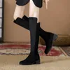 Kalite Botlar Diz Uzunluğu Elastik Kadınlar Yeni Sonbahar Kış Düz Dipli İnce Yüksek Tüp Çoraplar Uzun
