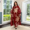 Vêtements ethniques 2023 Style arabe Abaya brodé d'or pour les femmes musulmanes à Dubaï