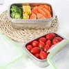 Boîte à déjeuner en acier inoxydable, vaisselle, bac à légumes scellé, récipient d'isolation thermique pour le bureau et la maison (vert 850ML)