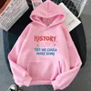 Kvinnors hoodies historia huh röd vit kunglig blå merch vinter män/kvinnor huva unisex streetwear länge ärm tröja saker kläder