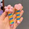 Hair Accessories 5 PCS Colorful Spiral Ponytail Holder Silicone Telephone Wire Ties Traceless Phone Cord Cute Girls Accessory