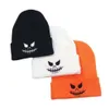 Halloween Hats Are Funny And Cute For Kids And Adults Halloween Woolen Hat Street Funny Ghost Face Embroidered Knitted Hat Men's And Women's Warm Pullover Hat Cold Hat