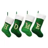 Large new Christmas stocking 46CM decoration supplies Christmas socks gift bag high-end red knitted letters Wholesale 1022