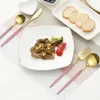 Dinnerware Sets Stainless Steel Easy To Clean Luxurious Black And Gold Cutlery Set Trendy Silverware Versatile