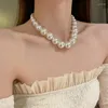 Pendentif Colliers Mode Rétro Baroque Dégradé Taille Perle Clavicule Collier Pour Femmes Chaîne Simple Tempérament Avancé Cadeau Bijoux