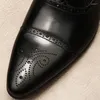 Dress Shoes Classic Men's Genuine Leather Brogues Luxury Handmade 2023 Autumn Elegant Black Wedding Daily For Male