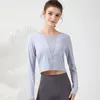 Camicie attive Donna Camicia a maniche lunghe ad asciugatura rapida Palestra Top Allenamento Sport Abbigliamento yoga traspirante Abbigliamento sportivo