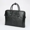 Briefcases 2023 Luxury Skull Crocodile Leather Men Briefcase Genuine Double Zipper Bag Business Large Capacity Office Handbag 45