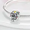 2023 Ny högkvalitativ Sterling Silver Charm Halloween Dangerous Skull Witch Devil's Eye Skull Armband Pärlor Pendant