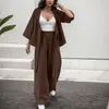 Women's Two Piece Pants 2023 Casual Two-Piece Set Women Clothes Cardigan Top Loose Wide Leg Suit Fashion 2 Sets Coat And Trousers Outfit