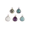Pendentif Colliers Pendentifs en pierre naturelle Reiki guérison grande goutte d'eau améthyste Turquoise pour la fabrication de bijoux bricolage femmes collier boucles d'oreilles
