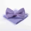 Bow Ties Knitting Adjustable Mens Bowtie Handkerchief Set Pre-Tied Smart Party Cravat Accessories Neck Tie Prom Luxury 95