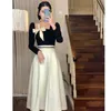 Urban Sexy Dresses Prom Elegant Party Dresses For Women Fashion Bow Square Collar Formell Occasion Female Dress Autumn Clothes 231021