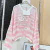 Mulheres Designer Suéteres Manga Longa Top Vintage Sweater Mulher Inverno 2023 Crewneck Lã Rainbow Stripe Knit Pulôver Designs Roupas