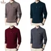 Men's Sweaters Top Fashion Designer Brand Biyin Lefen Men's Polo Shirt Warm Long Sleeve 100% Woolen Sweater Casual Top Men's Clothing Embro 231021