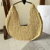 sac femme sac designer 7A Meilleure qualité Designer HELOISE BAG SUPPLE MOON CLASSIC PANIER EN FEUILLES DE PALMIER ET CUIR DE VEAU TAN 112772 Sac à bandoulière vintage