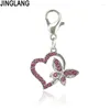 Pendentif Colliers Jinglang Classics Charme avec fermoir à homard Dangle Strass émail coeur pendentifs charmes pour accessoires de fabrication de bijoux