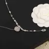 2023 Luxury quality charm pendant necklace with diamond and flower shape S925 silver material have stamp box PS4735A