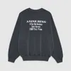 Bing Paris Mektup Desen Sweatshirts Tasarımcı Gevşek Yıkalı Siyah Kazak Jumper Hoodies Süveter Kadınlar İçin
