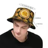 Berets Luxury Shawl Design Gold Lace Watercolor Bob Hats Travel Headwear Fisherman For Outdoor Sport Teen Hat UV Protection