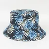 Berets Unisex Panama Bucket Hat Women Men Bob Man 2023 Leaf Print Double-sided Fishing Fisherman Hip Hop Reversible Sun Cap