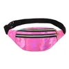 Sacos de cintura holográficos mulheres prata fanny pack feminino cinto saco geométrico pacotes laser peito bolsa de telefone crossbody