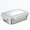 Посуда из нержавеющей стали, ланч-бокс, герметичный контейнер с теплоизоляцией для домашнего офиса (зеленый, 850 мл)