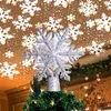 1PC, Snowflake Projection Tree Top Star, Christmas Tree Topper, Christmas Tree Topper Star Decor, 3D Glitter Projector Christmas Tree Ornament, Juldekor