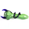 Latest Colorful Heady Smoking Glass Pipes Portable Devil Ox Horn Style Dry Herb Tobacco Filter Spoon Bowl Innovative Handpipes Cigarette Holder DHL