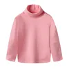 Пуловер, детская одежда, осень-зима 2023, рубашки унисекс, однотонные теплые топы с воротником с длинными рукавами для мальчиков и девочек 231021