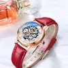 CHENXI – montre-bracelet automatique mécanique pour femmes, en acier inoxydable, étanche, squelette, Tourbillon, horloge